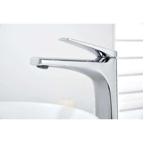 Rubinetto Lavello Alto con Monocomando  Modello DELOS  Colore Grigio Finitura Cromata [IMEX®] (1/4)