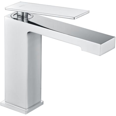 IMEX Miscelatore monocomando lavabo cromato in ottone e zama con cartuccia ceramica Ø26mm e tubi flessibili 3-8 serie Pisa modello Imex-BDP048-1