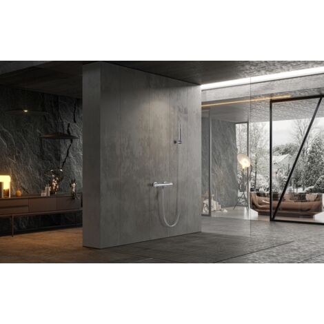Set doccia con termostato  Modello GENOVA  Colore Grigio  Finitura in Cromo [IMEX®]