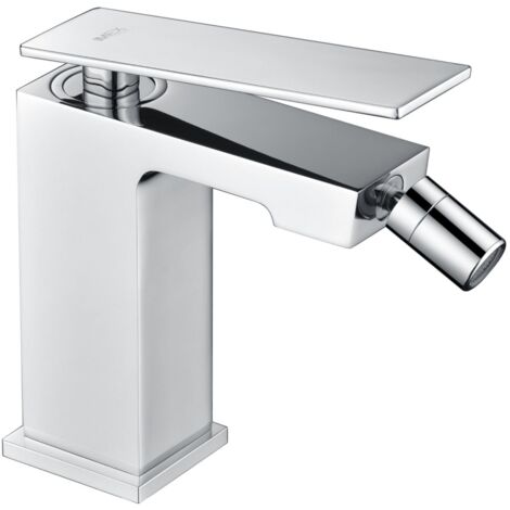 IMEX Miscelatore bidet monocomando cromato in ottone e zama con cartuccia ceramica Ø26 mm e set 2 tubi flessibili 3-8 Serie Pisa Modello Imex-BDP048-2