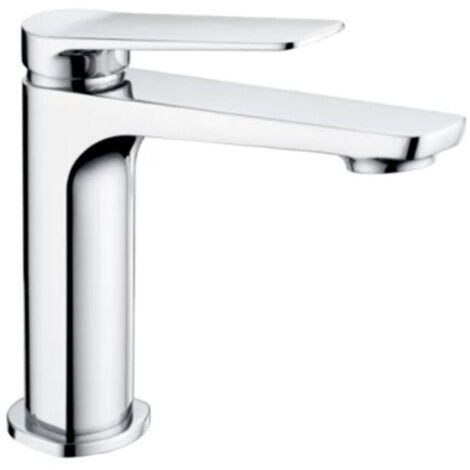 IMEX Miscelatore lavabo monocomando cromato in ottone con cartuccia ceramica Ø26 mm set 2 flessibili 3-8 inclusi installazione pratica e duratura - Modello BDN047-1 Nápoles