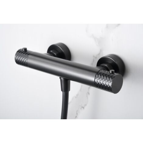 Set Doccia Termostatico Genova Nero Canna Di Fucile Imex Imex Btg053 5bgm