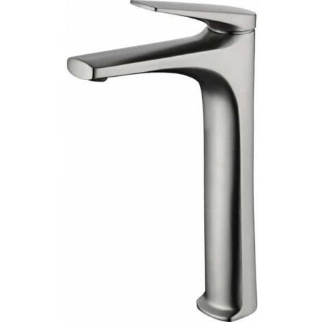 Rubinetto ad alto miscelatore per lavabo  Modello DELOS  Colore grigio con finitura in acciaio [IMEX®] (1/3)