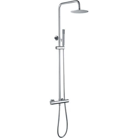 Set doccia termostatico  Modello GENOVA  Colore grigio  Finitura cromata [IMEX®]
