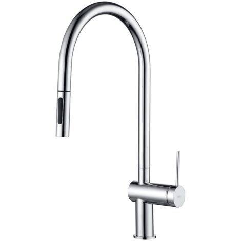 Rubinetto monocomando per cucina  Modello BERNA  Colore grigio  Finitura cromata  [ IMEX® ]
