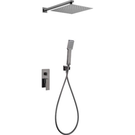 Set doccia incasso con monocomando  Modello PISA  Colore nero  Finitura in black gun metal [IMEX®]