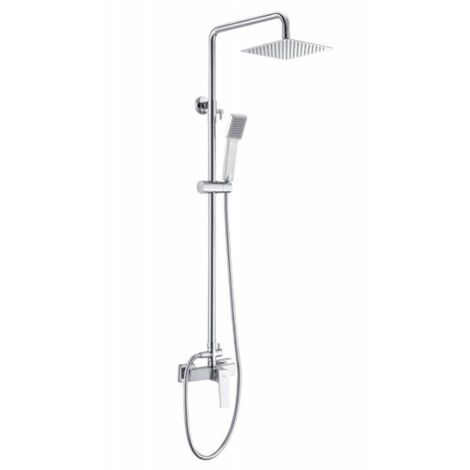 Colonna Doccia con Miscelatore Monocomando  Modello ART  Pioggia di dimensioni Standard  Colore Grigio Rifinitura Cromata [ IMEX® ]