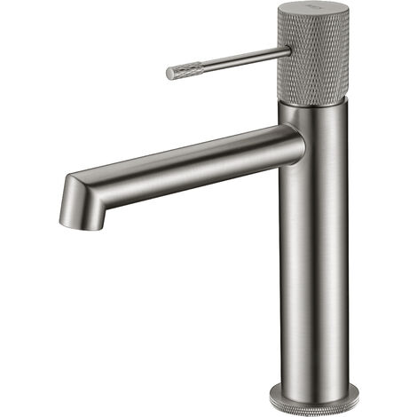Rubinetto del lavabo a monocomando  Modello LINE  Canale universale  Colore Argento finitura Nichel [IMEX®]
