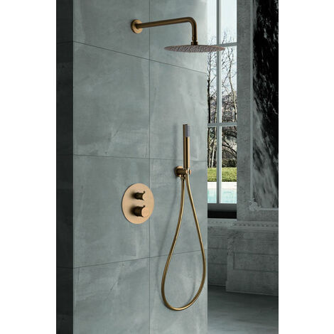 Kit Incasso Doccia Termostatico Line Oro Spazzolato Imex Imex Gtd038 Oc