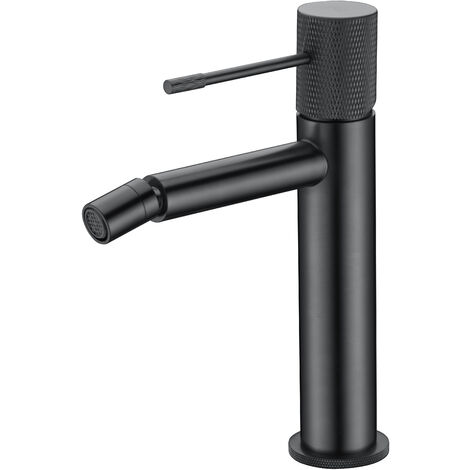 Rubinetto del bidet monocomando  Modello LINE  Colore nero  Finitura in metallo nero opaco [IMEX®]