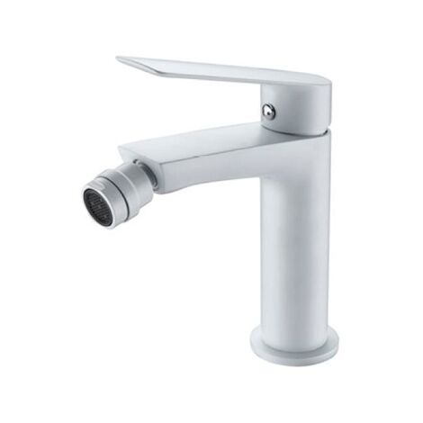 IMEX Miscelatore bidet monocomando in ottone bianco opaco con cartuccia ceramica Ø25mm e tubi flessibili 3-8 serie Luxor Imex-BDX023-2BL (1/2)