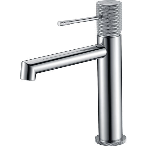 Rubinetto monocomando per lavabo  Modello LINE  Becco universale  Colore grigio finitura cromata [IMEX®]