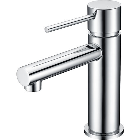 IMEX Miscelatore lavabo monocomando in ottone e zama cromato con cartuccia ceramica Ø26mm e tubi flessibili 3-8 inclusi Serie Milos Stick Imex-BDYS045-1 (1/3)