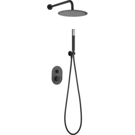 Colonna Doccia Incasso con Monocomando  Modello OLIMPO  Soffione Standard Colore Nero Finitura Opaca [ IMEX® ]