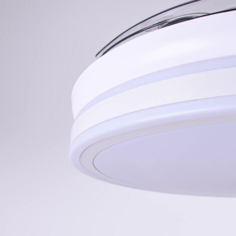 Ventilador Plafón de techo, BEL AIR HOME - Serie COCON, color Blanco, Motor DC, Aspas Desplegables, Luz Led 36W (3000K, 4000K, 6500K) Mando a Distancia Incluido