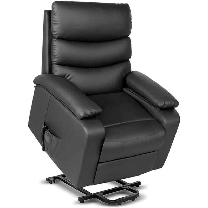 Sillón Relax Masaje Eléctrico Elevación Personas Negro Gridinlux