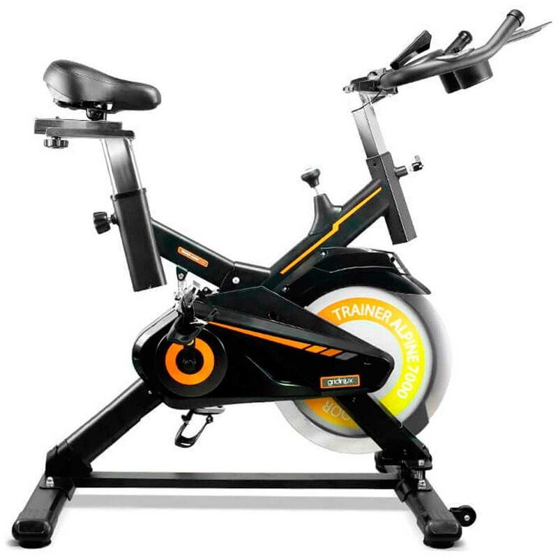 Bicicleta Spinning ALPINE 7000. Volante de Inercia 15 kg Avanzado. Gridinlux