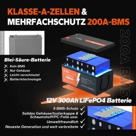 12v 100ah 6ah lifepo4 Batterie 4000 tiefe Zyklen Lithium batterien