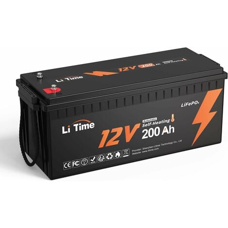 LiTime 12V 200Ah Selbstwärmende LiFePO4 Batterie Lithium Akku unterstützt  Niedrige Temp. Aufladen -20°C, mit