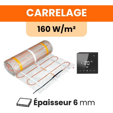 Kit Plancher chauffant électrique carrelage + Thermostat Wifi tactile (TFT) Ignis - 160 W/m² : 70 W - 0,45 m² : longueur: 90 cm - Largeur: 50 cm