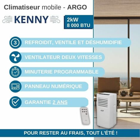 Climatiseur mobile ARGO Kenny 2 kW Blanc Classe A