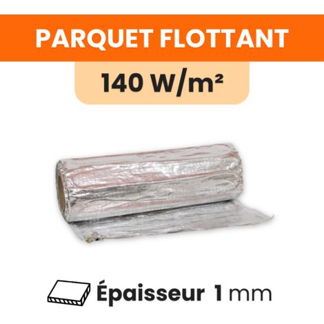 Plancher chauffant électrique sous parquet 140 W/m² – Puissance 280 W – Surface 2 m² – Compatible avec parquet bois, stratifié, PVC – Sud Rayonnement