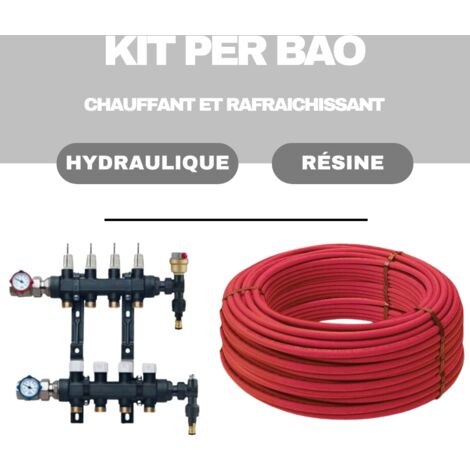 Kit plancher chauffant hydraulique 40 m² collecteur résine - tube per bao