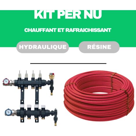 Kit plancher chauffant hydraulique 50 m² collecteur résine - tube PER Nu