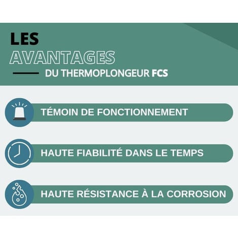 Résistance Ballon échangeur - tampon - chauffe-eau solaire - Thermoplongeur - raccord 1"1/2  - 2 kW - 230 V