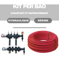Kit plancher chauffant hydraulique 90 m² collecteur résine - tube per bao