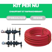 Kit plancher chauffant hydraulique 30 m² collecteur résine - tube PER Nu