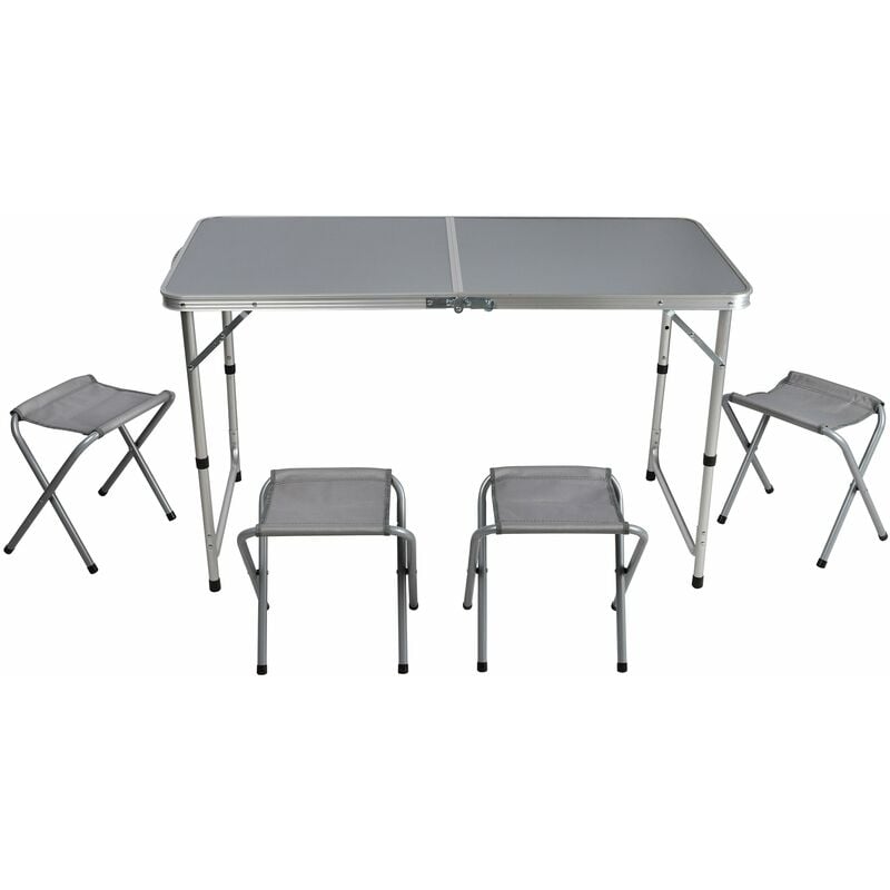 vidaXL Jeu de table pliable de camping et 4 tabourets 120x60 cm