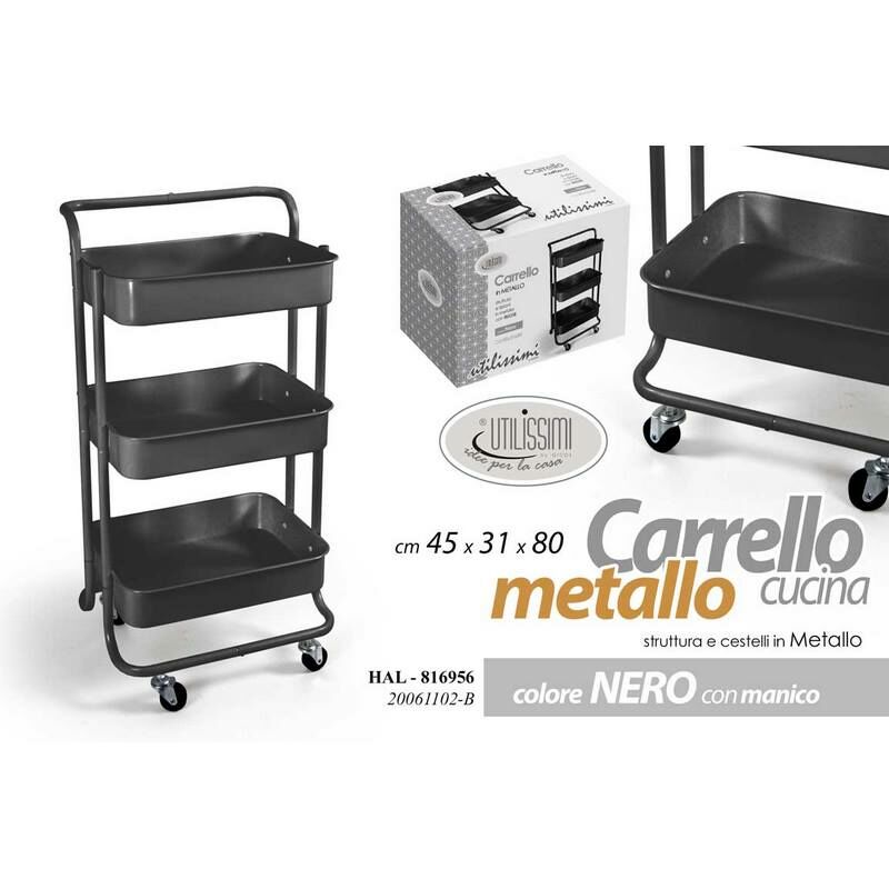 CARRELLO NERO CM.45X31X80