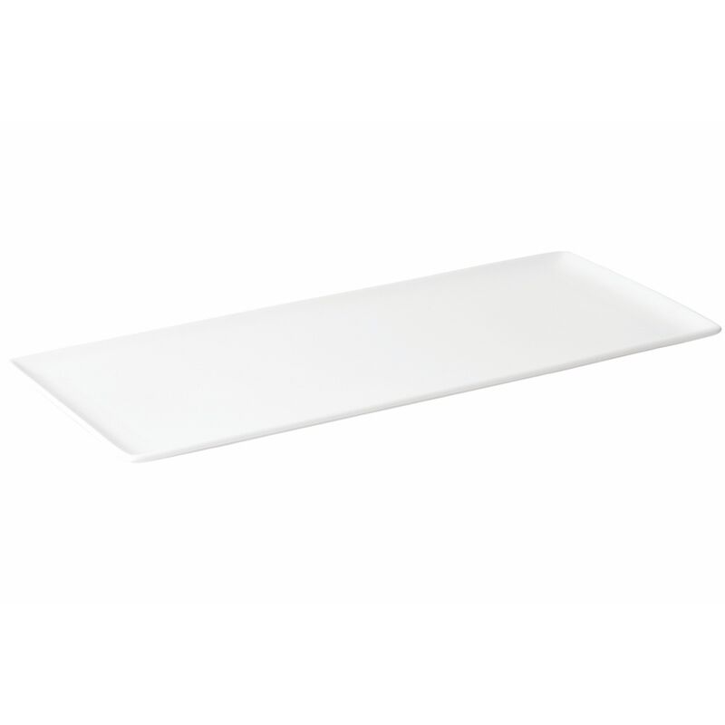 VASSOIO RETTANGOLARE CM.40X16X1.8 PORCELLANA BIANCO