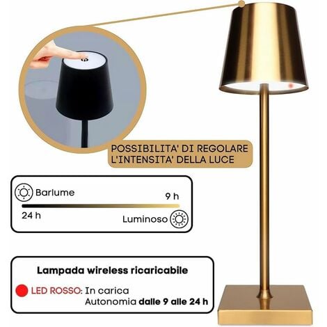 LAMPADA SCRIVANIA LED TOUCH RICARICABILE USB ORIENTABIL MODERNO DT2666