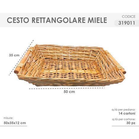 CESTO RETTANGOLARE MIELE 50X35X12CM