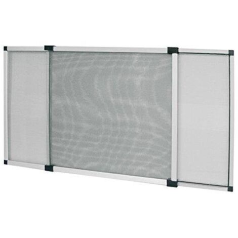 ZANZARIERA ESTENSIBILE CON SPAZZOLA SILVER 100X70 IN ALLUMINIO RETE FIBRA VETRO