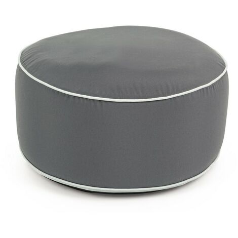 POUF IDROREPELLENTE RIHANNA GONFIABILE GRIGIO DIAMETRO 53 H.23 SFODERABILE (1/10)