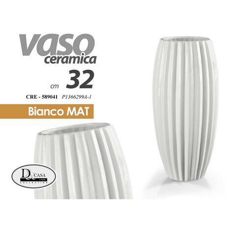 VASO CERAMICA D.29 CM H.50 CM -DOURO- BIANCO MATT