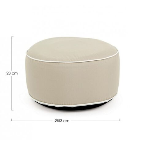 POUF IDROREPELLENTE RIHANNA GONFIABILE BEIGE DIAMETRO 53 H.23 SFODERABILE