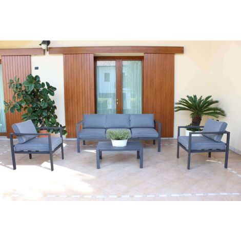 SALOTTO AVANA STRUTTURA BIANCA CUSCINI TAUPE D184X70X64 P68X70X64 T80X56X35 (1/5)