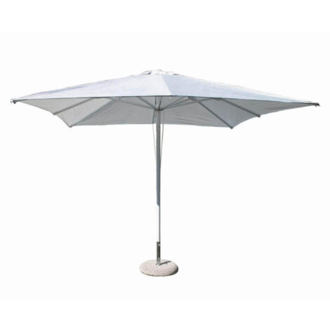 OMBRELLONE ALLUMINIO 48 MM BIANCO COPERTURA BIANCA 3X4 8 STECCHE CON CARRUCOLA
