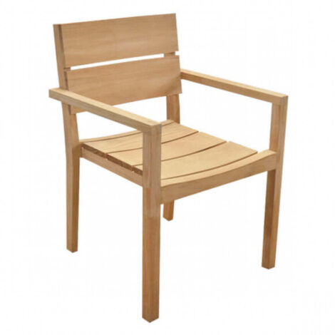 POLTRONA PARKER LEGNO TEAK IMPILABILE 58X60X80H MONTATA (1/4)