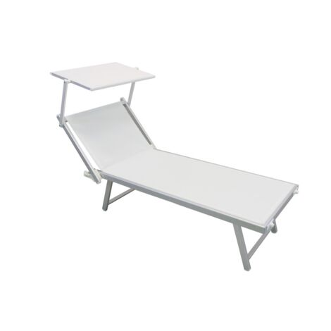 LETTINO ALLUMINIO BARI TEXTILENE 2X1 BIANCO 181X61X38H 3 POSIZIONI CON CUSCINO (1/5)
