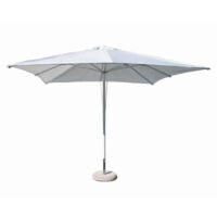 OMBRELLONE ALLUMINIO 48 MM BIANCO COPERTURA BIANCA 3X4 8 STECCHE CON CARRUCOLA