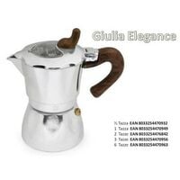 CAFFETTIERA GIULIA ALLUMINIO 3TZ. ELEGANCE GUARNIZIONE IN SILICONE