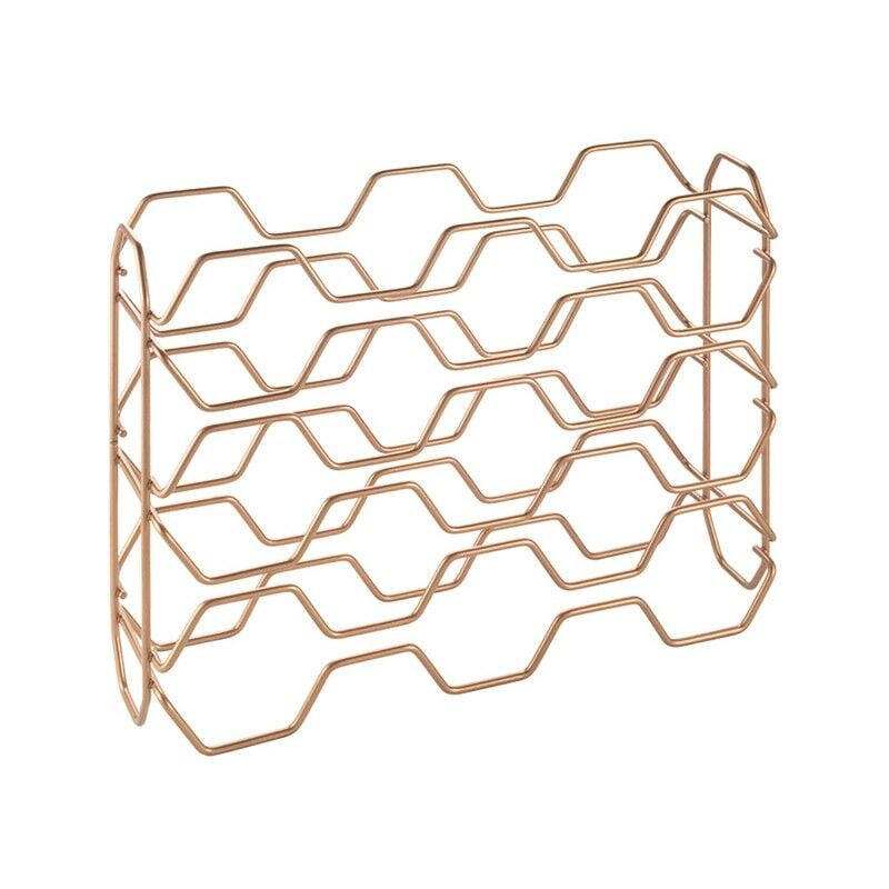 Metaltex Botellero Rame 43x12x34 cm hexagon 15 huecos serie de acabado polytherm copper®