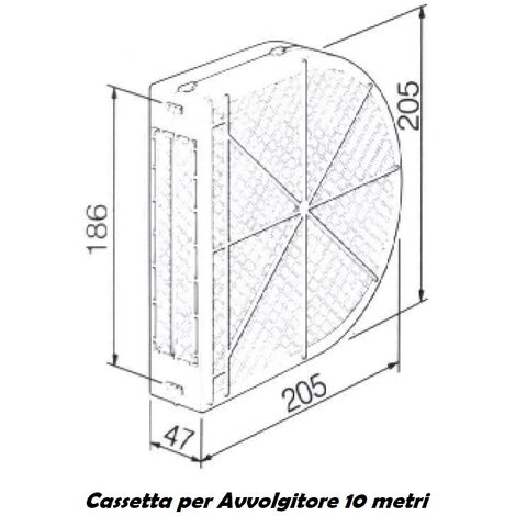 Avvolgitore a semincasso completo di cintino, cassetta e placca