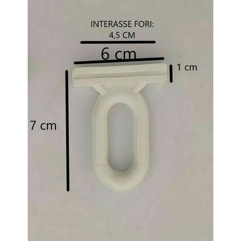 Occhiello Per Tenda - 1 Coppia (2 Pezzi), Gancio In Nylon Per Tende A Caduta, Colore Bianco - Foto 10