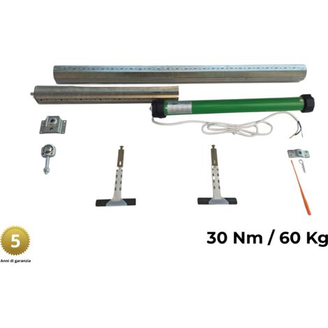 Kit motori tapparelle 60 kg 30 Nm Rullo da 80 cm a 115 cm Completo con Molle di Sicurezza